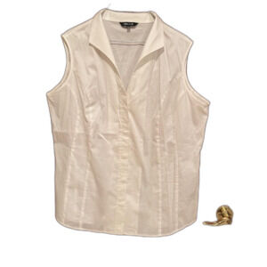 Misook Women's White sleeveless Blouse white size XL